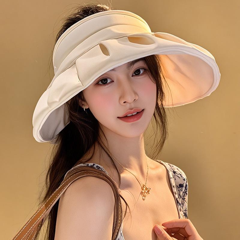 New Shell Sunshade Ice Silk Empty Top Hat Children's Summer Sunscreen Hat Outdoor UV Protection Big Brim