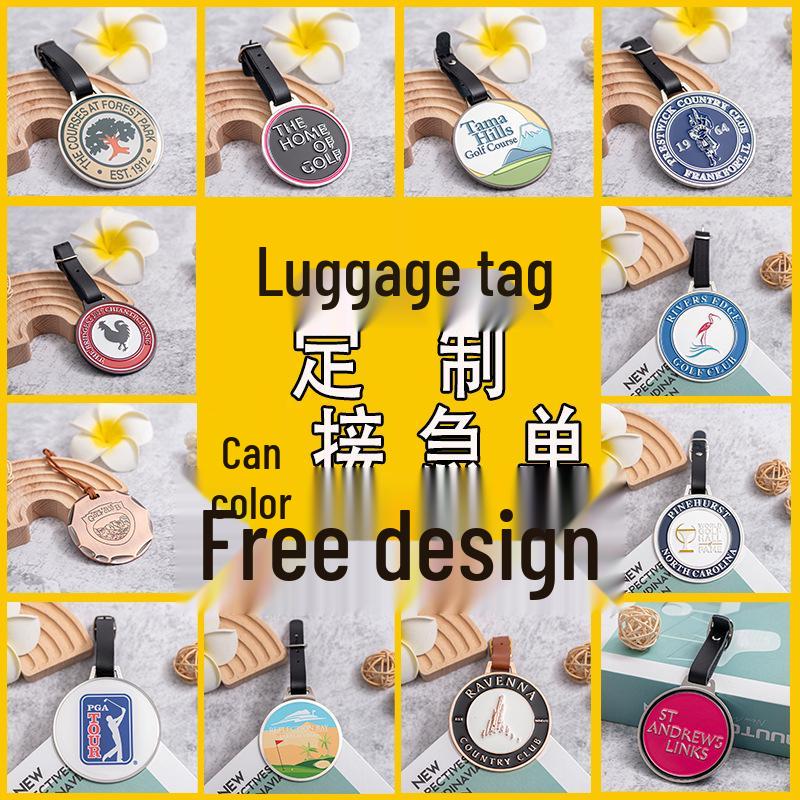 Кожаная и цинковая бирка для гольф-багажа