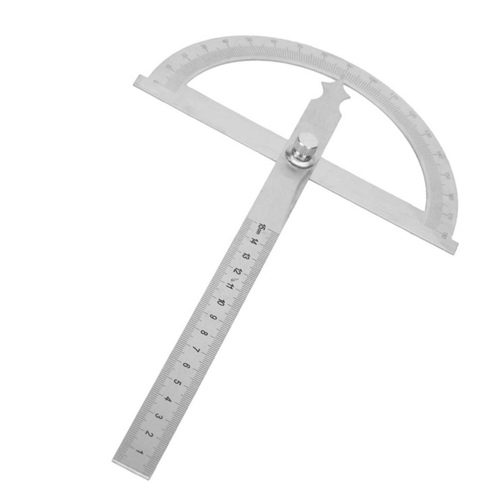 Nerezový úhloměr 0180 stupňů Goniometr Úhel hledáčku Měřidlo 15 cm Pravítko 150 * 200 mm