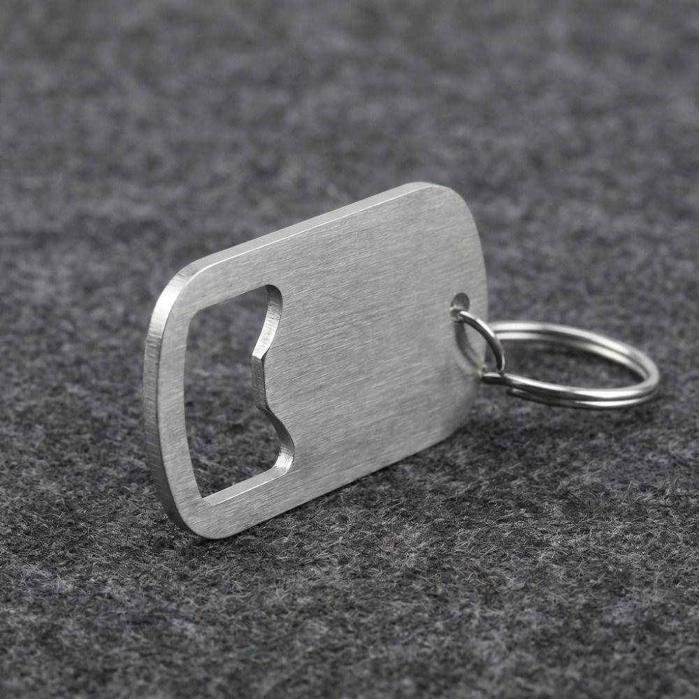 Stainless Steel Bottle Opener Keychain Simple Portable Bottle Opener Beer Bottle Opener  Camping
