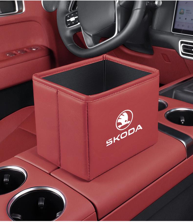 Folding Car Trash Can & Organizer for Skoda Octavia, Superb, Rapid, Kamiq