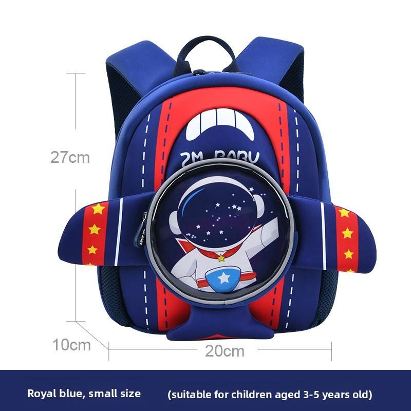 Cartoon Kids Backpack With Dacron For Preschool School Use Dark Blue Small