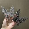 Vintage Butterfly Hair Clips Black/Sliver Metal Geometric Hair Barrettes Cross Design Elegant Large Hair Claw Clips