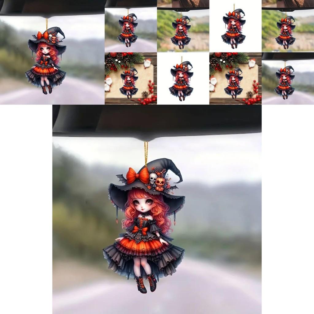 Cartoon Girl Acrylic Car Charm Halloween Special Car Interior Accessory For Travel And Gifts