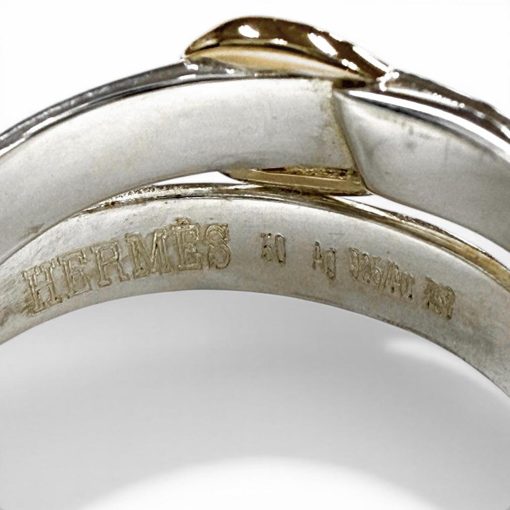 Excellent HERMES Ring Double true ring Silver 925 Women 50 Used