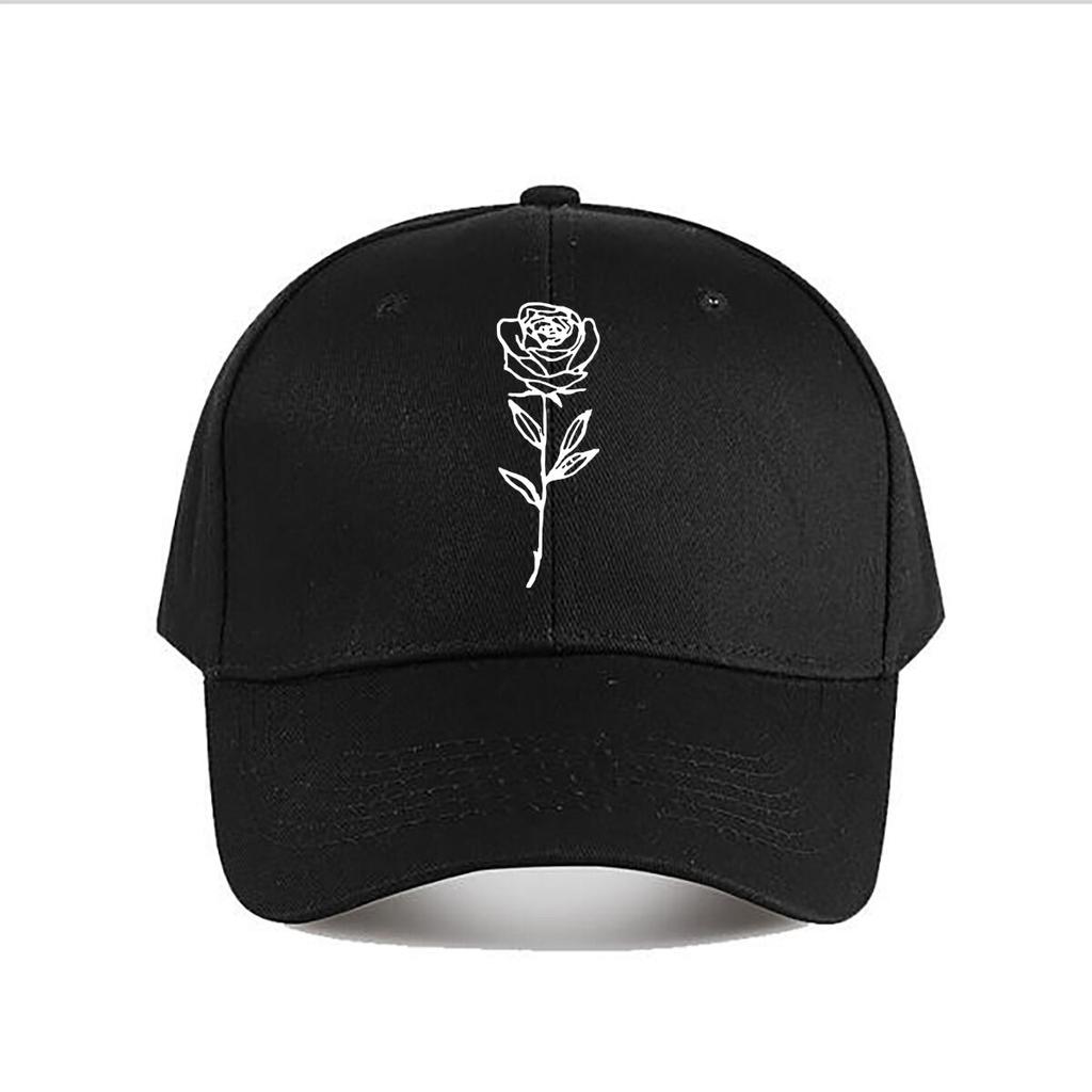 Minimalist Line Art Rose Vinyl Decal Baseball Cap Fashion Unisex Sunhat Womens Outdoor Sports Snapback Cap