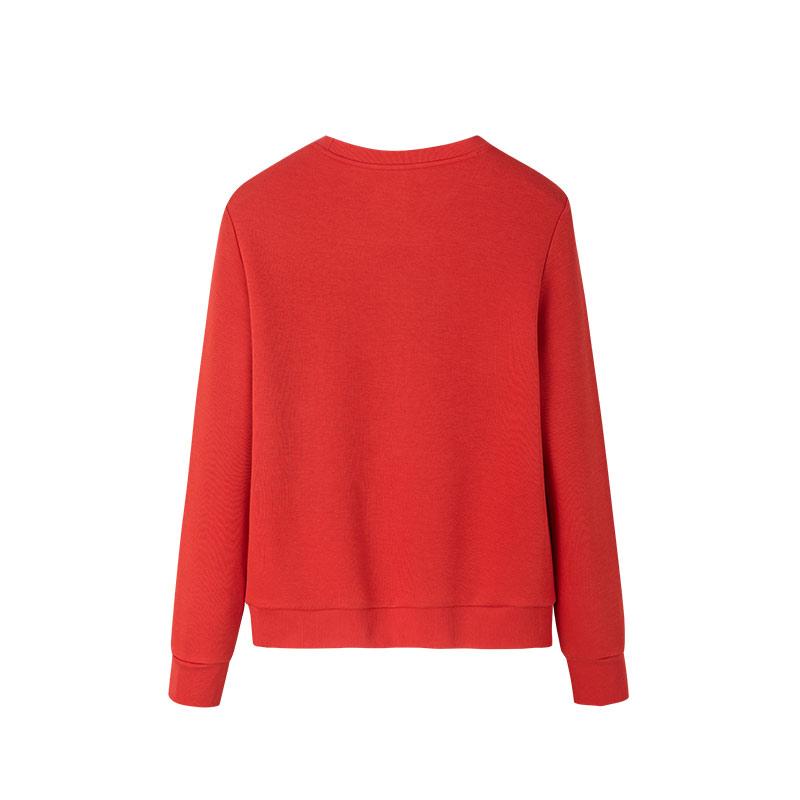 Anta Comfortable Casual Round Neck Long Sleeve Sports Sweatshirt Women Sweatshirt Classic-Red 162247713S-1