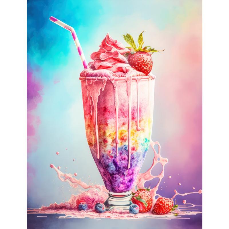 Colorful Fruit Smoothie Beverage Coffee Cocktail Posters Prints Canvas Printing Wall Art Picture for Milk Tea Dessert Shop Decor