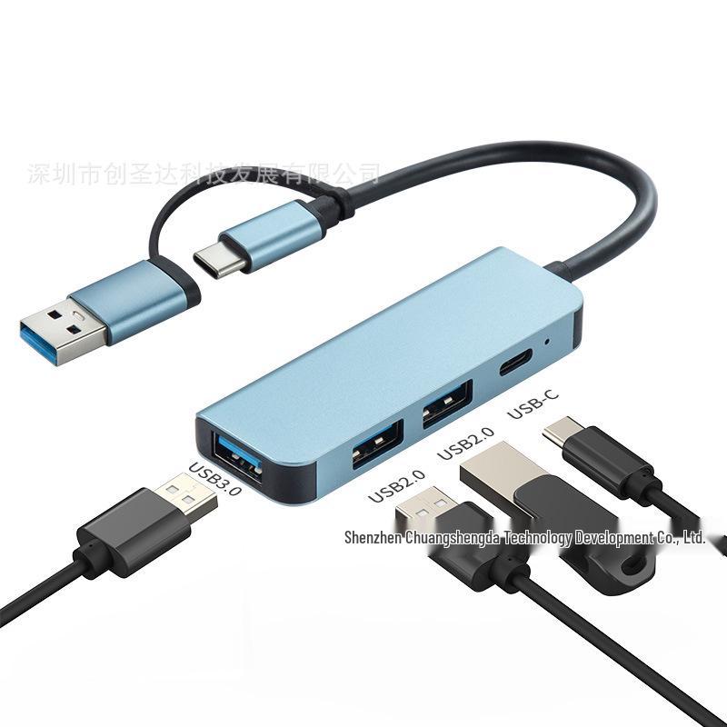 7-in-1 Type-C Expansion Hub with Multi-Functional Card Reader & Dual-Head Splitter