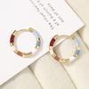 Korean Fashion Colorful Enamel Mini Metal Round Hoop Earrings For Women Daily Wear Party Sexy Sweet Ears Accessories