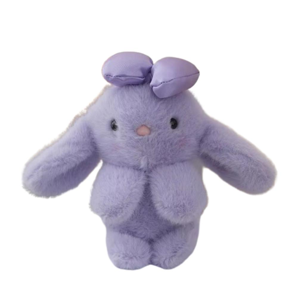 Lifelike Bunny Plush Ornaments Stuffed Animal Bow Bunny Plush Toy  Phone Accessories