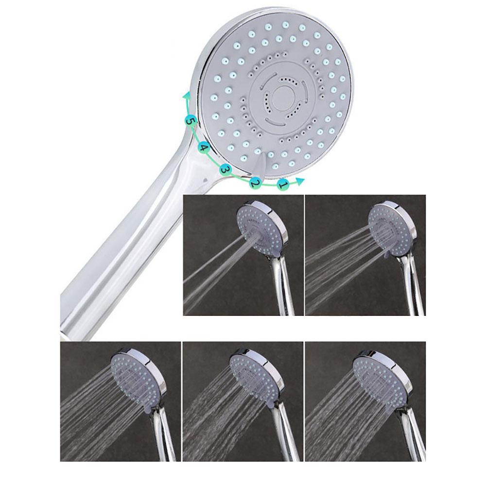 

Shower Head 5 Mode Large Universal Chrome Bath High Pressure Water Saving Heads
