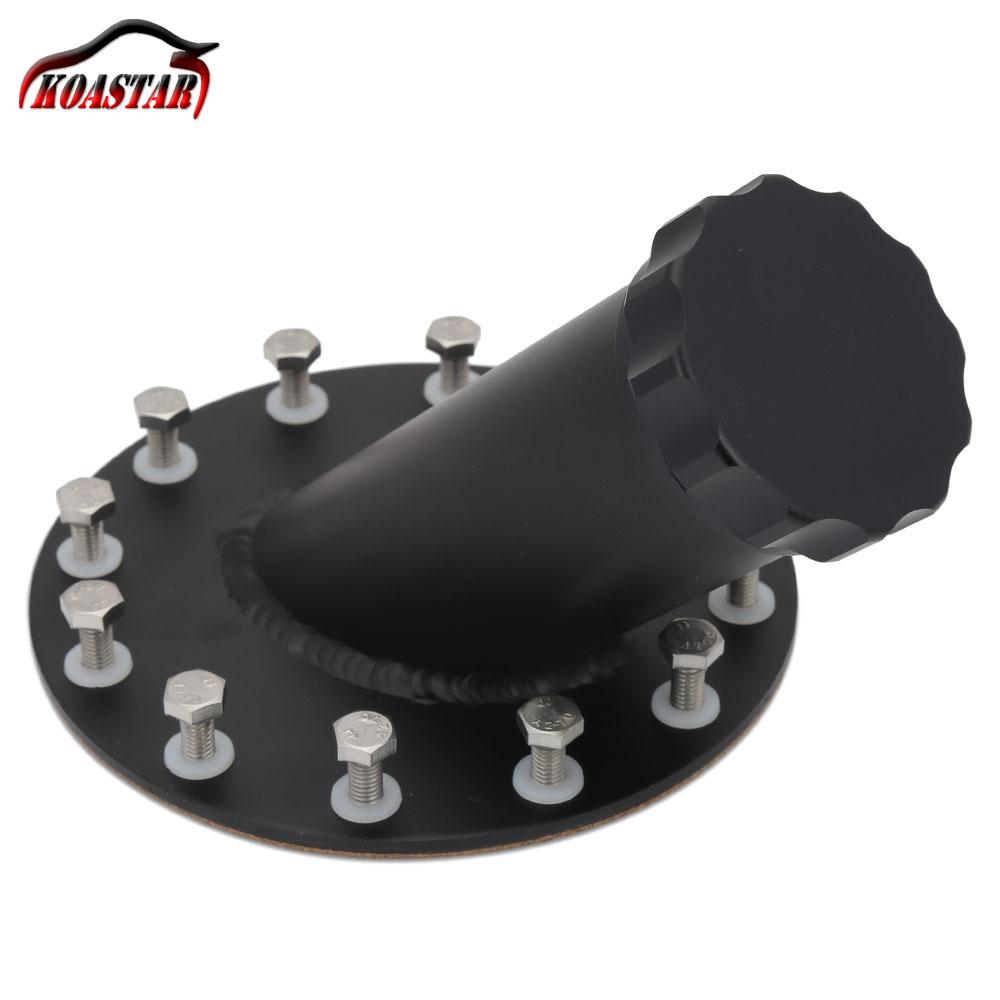 12.5cm Aluminum Billet Fuel Cell Fuel Surge Tank Cap 12 Bolts Fuel Cap 45 Degree Filler Neck чёрный