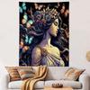 Butterfly Goddess with Floral Hair Art Patterned Tapestry Home Decor, Suitable for Bedroom and Living Room, Gift