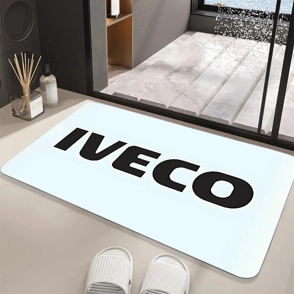

NEW IVECO Graphic Printed Flannel Floor Mat Washable Bathroom Kitchen Entrance Carpet Non-Slip Doormat for Home Decor Rug 40X60CM