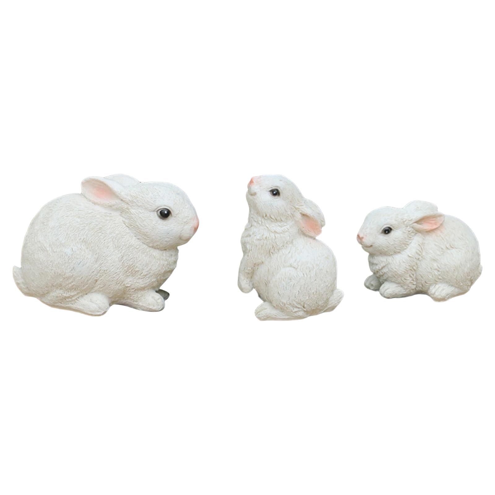 

3PCS Bunny Statues Garden Decorations Set, Outdoor Small Light Weight Baby Garden Statues For Outside Patio, Porch, Or Flower Pots One Size