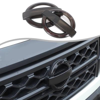 Set of Smoke ABS Emblem Covers for Nissan Frontier Front and Rear Emblem Decorative Logo Front Rear Logo Covers with Ring Exterior Car Accessories