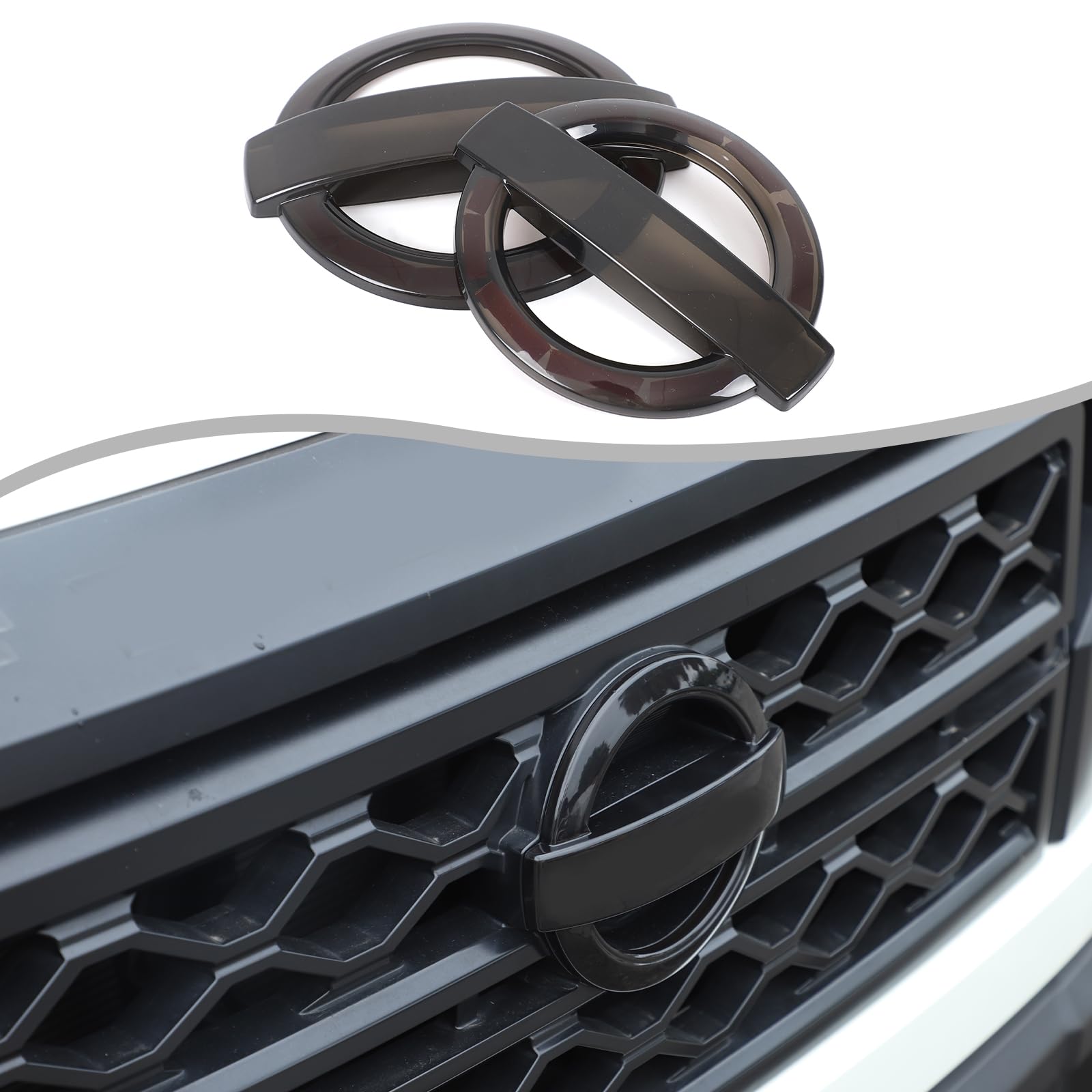 

Комплект дымчатых накладок на эмблемы из АБС-пластика для Nissan Frontier, декоративные логотипы на переднюю и заднюю эмблемы, накладки на передний и задний логотипы с кольцом, внешние автомобильные аксессуары