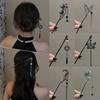 Chinese Court Style Alloy Hair Pins Durable Resin Headdress with Chinese Tassels for Festival Wedding Party Hair Decor