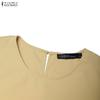 ZANZEA Women Casual Round Neck Short Sleeve Dress