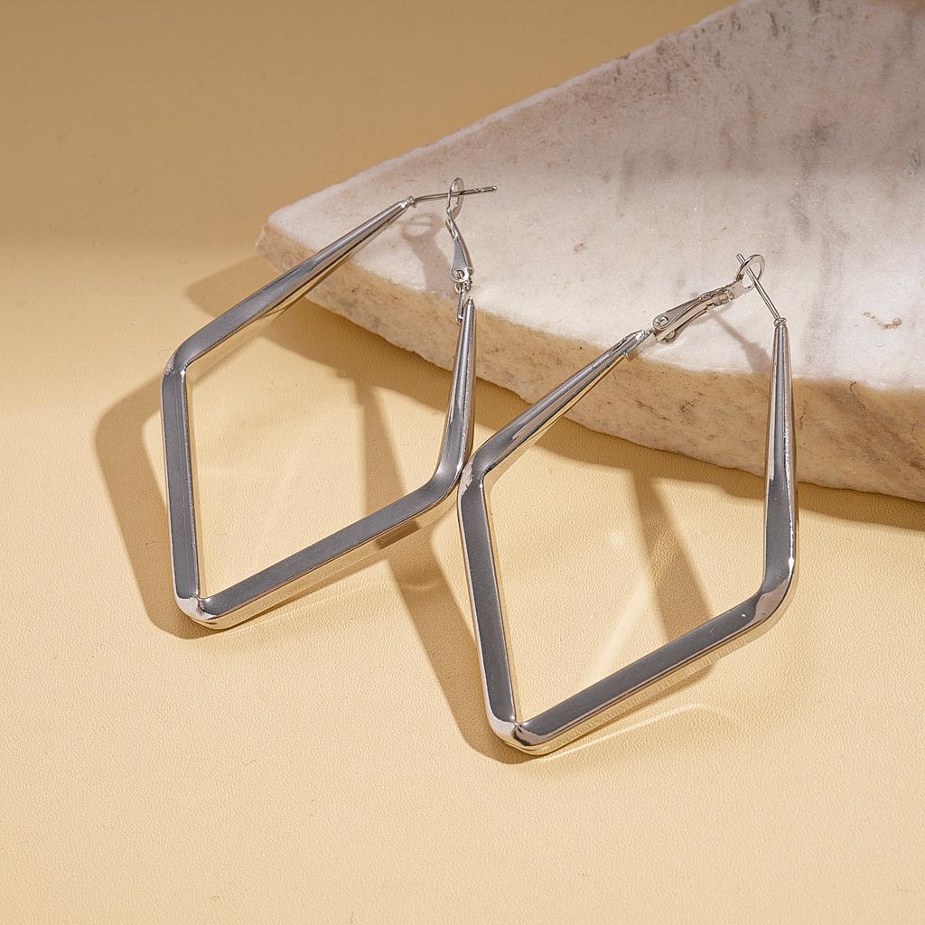 Geometriska rombformade örhängen med silvernål kall vind enkla miljöskydd örhängen nisch örhängen