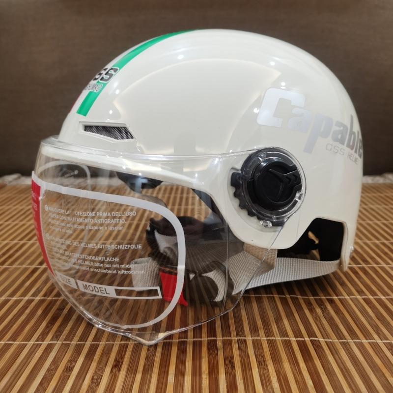 

Helmet, battery car, electric car, retro helmet, lightweight for men and women, summer helmet, universal safety helmet for all seasons Adjustable head circumference