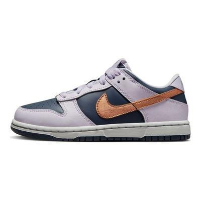 Dunk Low SE PS Copper Swoosh Kids Sneakers Purple Thunder-Blue Barely-Grape DX1664-400