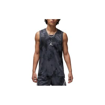 Logo Solid Color Breathable Sports Tie-Dye Loose Sleeveless Tank Top Men Tops Black DZ0568-022