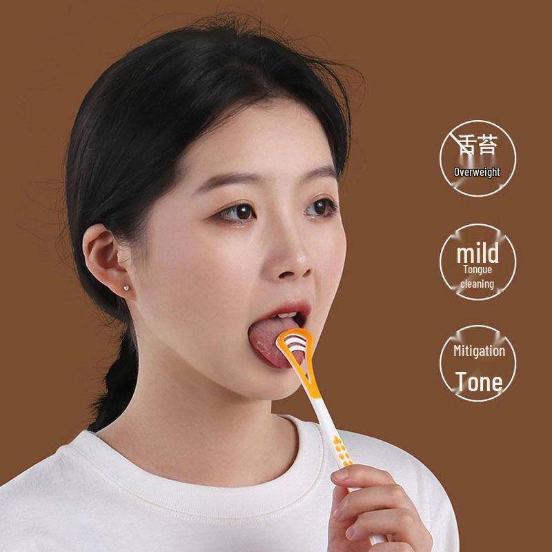Portable Silicone Tongue Scraper & Breath Freshener Cleaner
