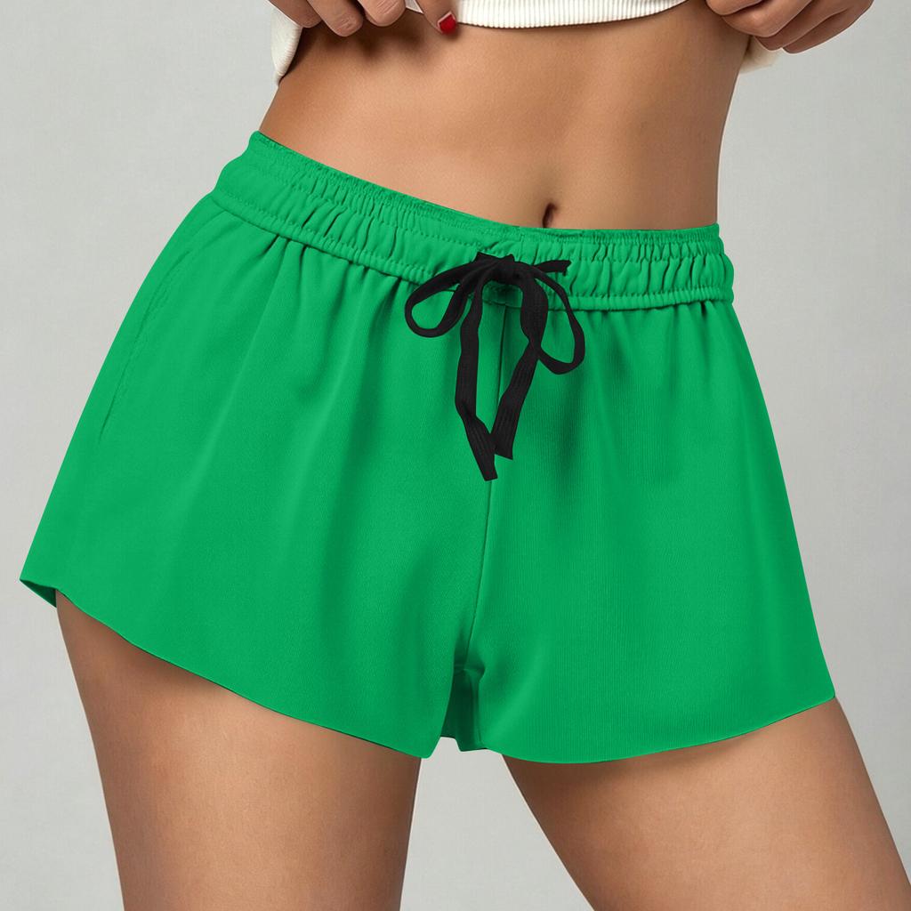 Women's Casual Loose Shorts With Folded Waistband And Pockets
