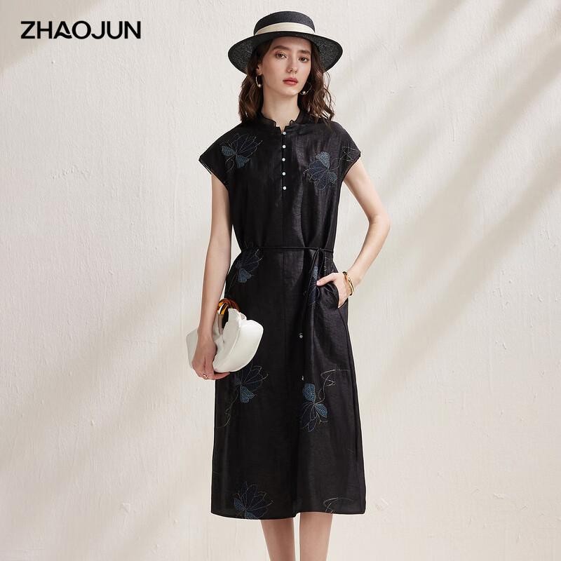 Zhaojun 2026 Spring Summer New Chinese Style Mulberry Silk Embroidered Dress XL