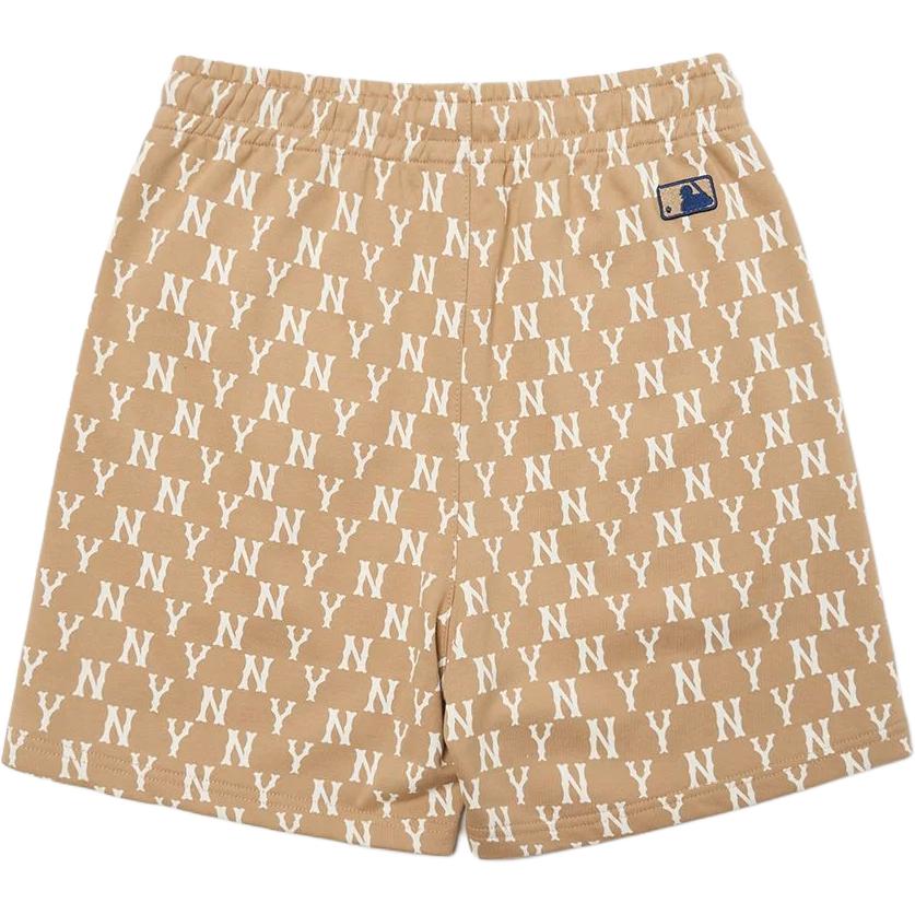 New MLB Base Logo Casual Shorts Unisex Khaki 3ASPM0123-50BGD