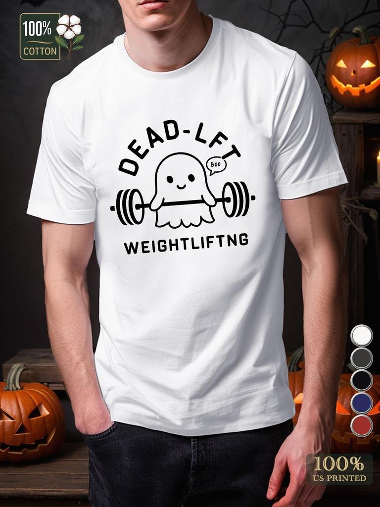 DEAD LIFT Ghost Weightlifting Barbell Cotton T-shirt Comfort Edition