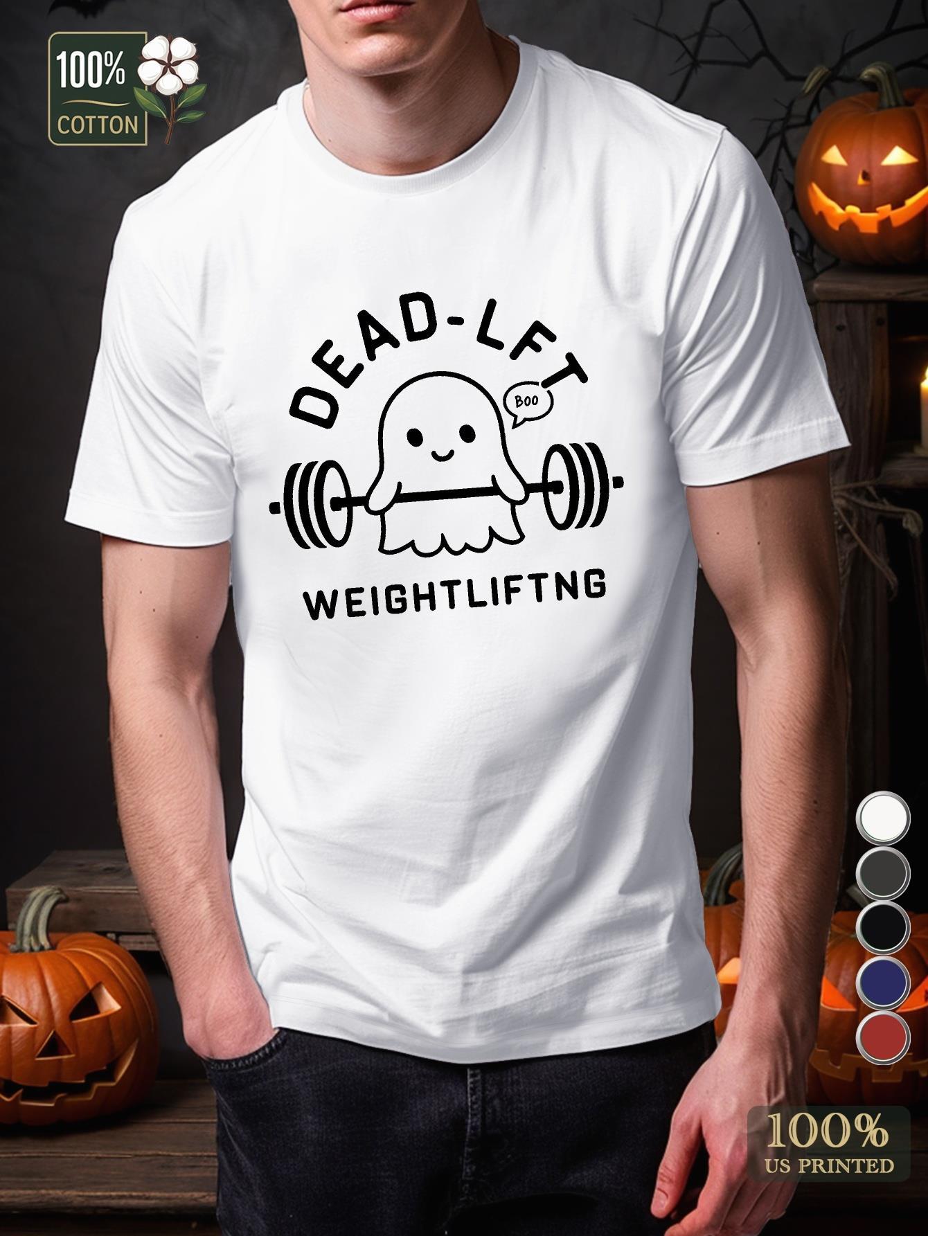 DEAD LIFT Ghost Weightlifting Barbell Cotton T-shirt Comfort Edition XL