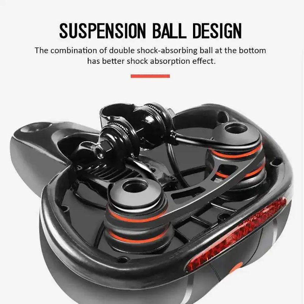 Hollow Breathable Bicycle Saddle Men Women MTB Road Bike Saddle Shock Absorbing Comfortable Big Butt Bike Seat Safety Warning