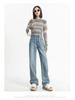 Women's Retro Loose Wide-Leg Jeans - Pear Shape, Long, Mopping Style for Spring & Autumn.