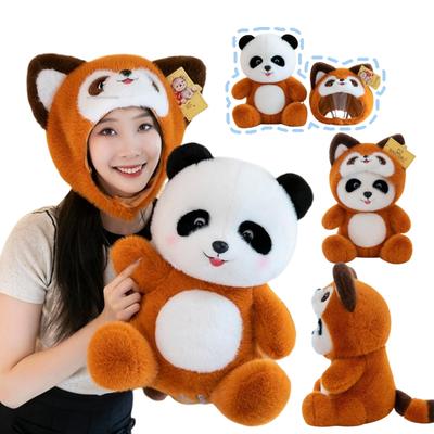 New 35-65cm Panda Raccoon Turns Into  Bears Animals Plush Dolls Throw Pillow Soft Toys Baby Comfort Doll Birthday Gifts Decor