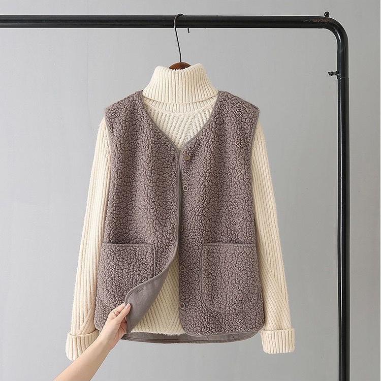 Dimanaf 2025 New Short Jacket Vest Autumn Sleeveless Coat Buttons Women Solid