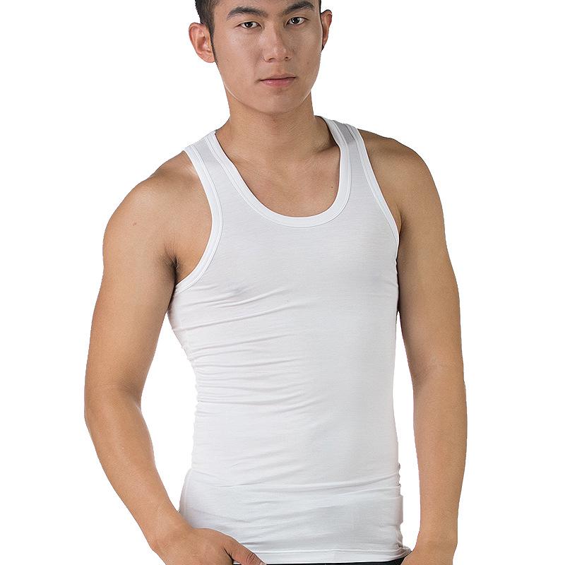 Men's Slim Fit Modal Cotton Vest - Stretchy, Breathable, Ice Feel, Round Neck Base Layer