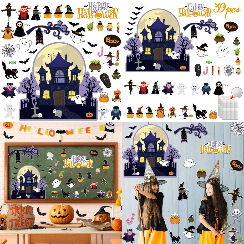 Classroom Halloween Theme Indoor Castle Decor Stickers Set With Material Paper