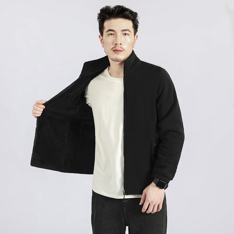 Outdoor Fashion Fleece Clothing Autumn and Winter Warm Top Casual Sweater Fleece Thickened Fleece Jacket Men