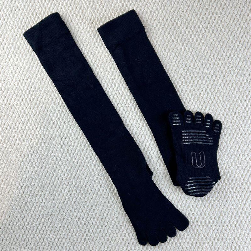 

Leak-Picking Export Long Tube Tail Boots Knee-Length Pilates Training Indoor Silicone Non-Slip Finger Socks Yoga Socks Dance Pantyhose Black Diamond 2(N Non Slip)