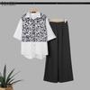 Seturi costume casual din două piese pentru femei, bluză cu mâneci 3/4 cu imprimeu și pantaloni