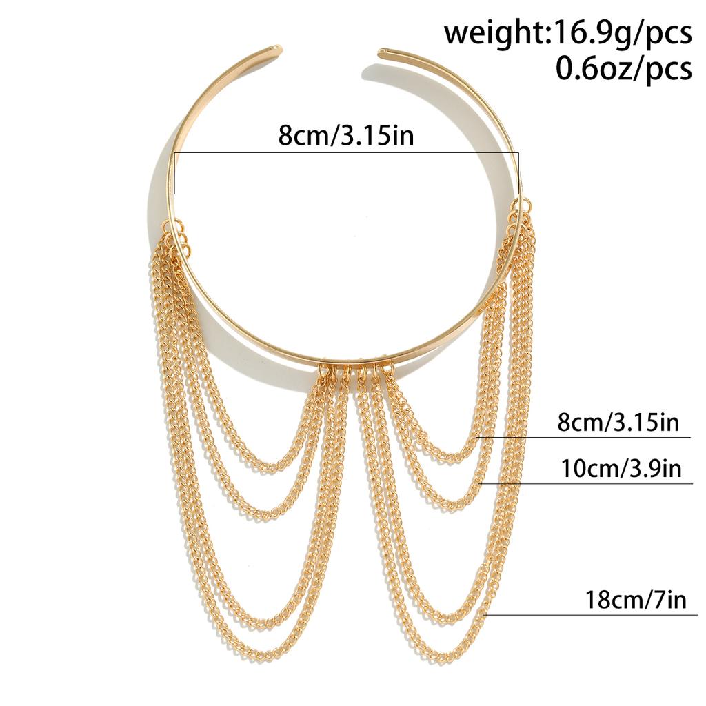 Ingemark Vintage Gold Color Open Upper Arm Bangles for Women On Hand Goth Tassel Link Chain Bracelets Couple Jewelry Gift New