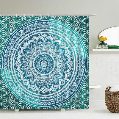 Morocco Style Mandala Pattern Shower Curtain Bathroom Waterproof Polyester Fabric Bath Curtain with Hooks Home Decor Curtain