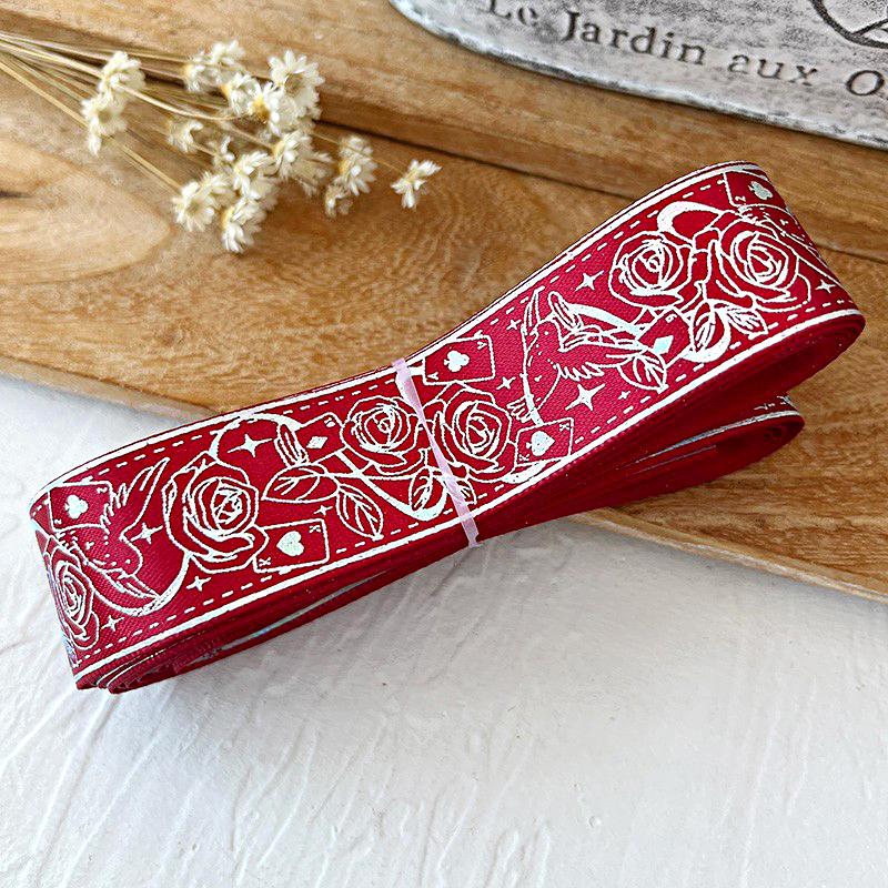 2.5cm*4.5m/Roll Packaging Ribbons Decorative Wrapping Gift Box Multiple Colors DIY Cartoon Lolita Clothing 14 Colors