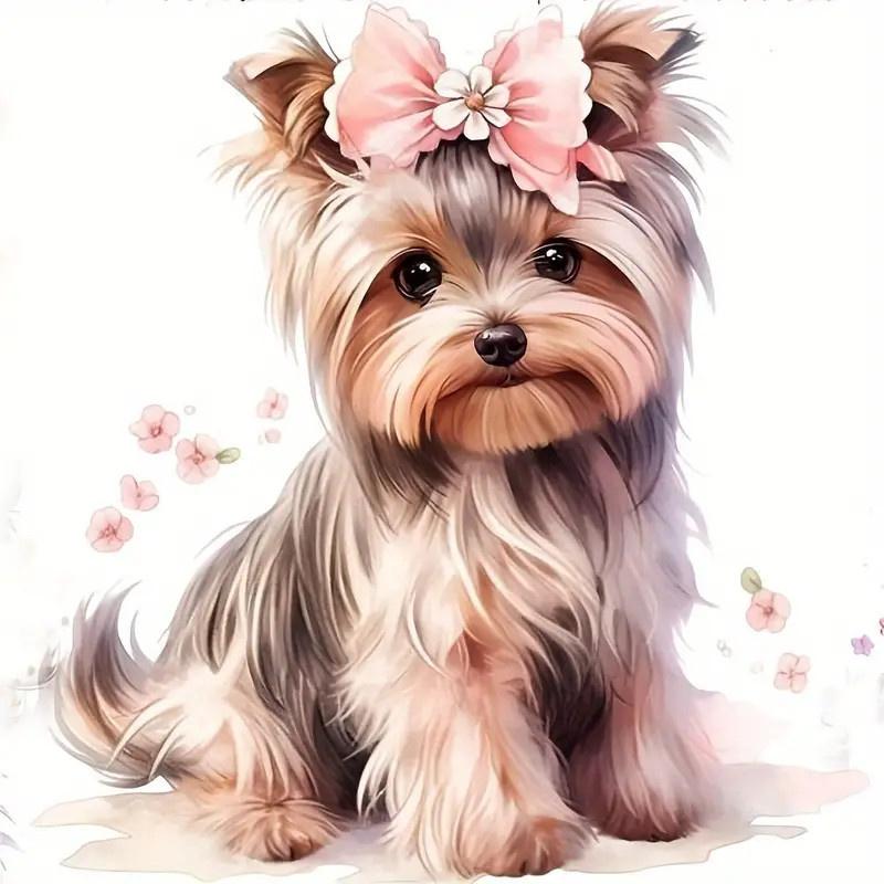 Full Diamond Mosaic Animal Dog Diy Drill Painting Flower New Collection Art Wall Decoration Set Handmade Gift