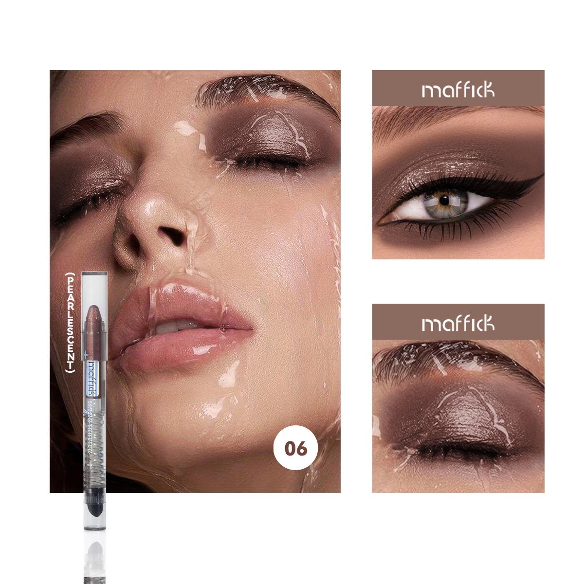 

MAFFICK Десятицветный перламутровый карандаш-тени для век: Многофункциональный, Мелкий шиммер, Водостойкий, Не размазывается, Консилер для мешков под глазами, Хайлайтер и подводка для глаз. 2g