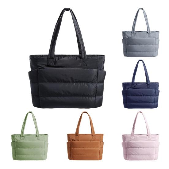 Puffer-Tragetasche Damen Umhängetasche mit Flaschenfächern Reise-Handtasche Gepolsterte Tragetasche für 15,6 Zoll Laptop Arbeit Fitnessstudio Pendeln