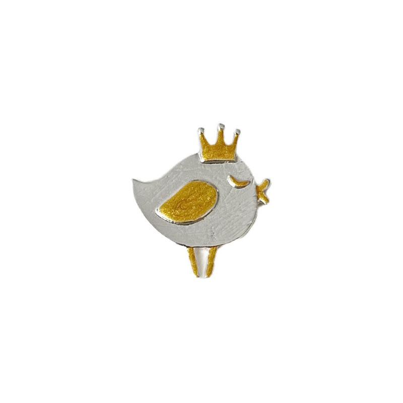 Crown Princess Chick Brooch, Artistic and Cute Chicken, Little Fat Chicken, Collar Pin, Fashionable Button Pin, Collar Accessory